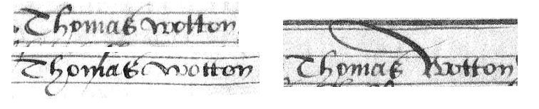 How the scribe wrote Thomas
                    Wotton